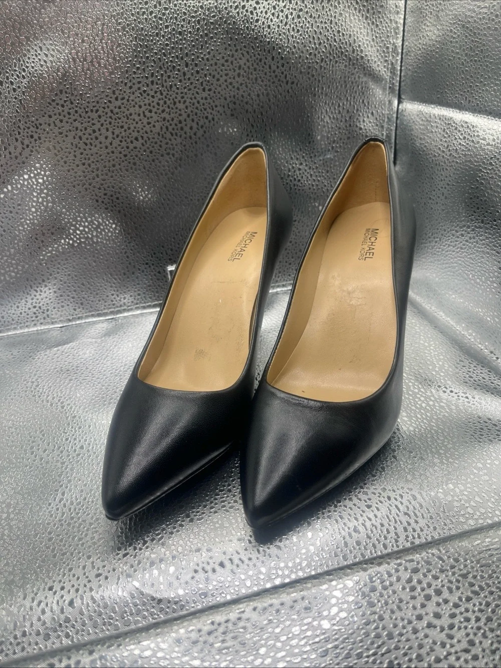 Michael Kors Sleek Black Pointed Leather Pumps